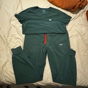 Lago green scrub set